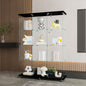 Glass Display Cabinet with 4 Shelves Extra Large, Curio Cabinets for Living Room, Bedroom, Office, Black Floor Standing Glass Bookshelf, Quick Installation
