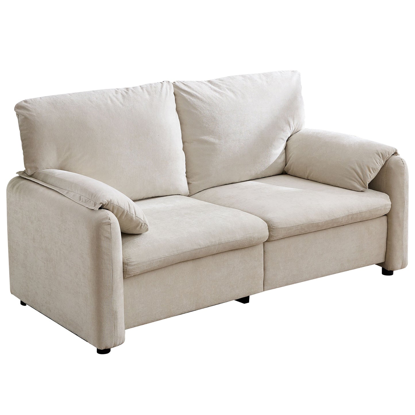 Minimalist Sofa 800LBS Down Filled, Multiple Colors, 60 Inch, Chenille, Living Room & Bedroom
