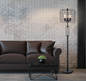 65'H BLACK INDUSTRIAL WIRE CAGE FLOOR LAMP W/ EDISON BULB(1PCS/CNT)(4.88/24.68)