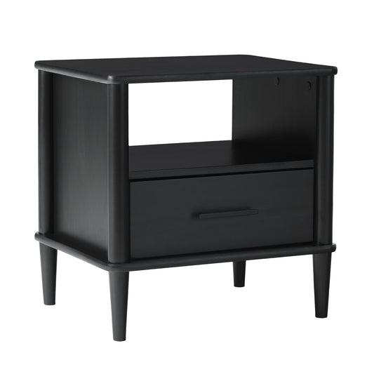 Solid Wood Spindle Nightstand with Drawer and Open Cubby by Walker Edison