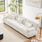 3-Seater Sectional Sofa Modular Deep Seat Sofa Couch , Chenille Sofa Soft Comfy Upholstered Furniture for Living Room, Apartment, Studio, Office,Chenille White