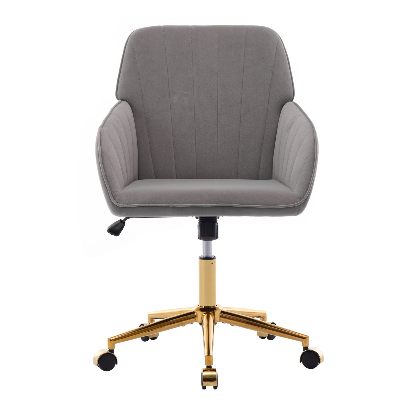 TY Adjustable Office Chair, Ergonomic Swivel Chair, Gray Velvet, Comfortable for Long Sitting