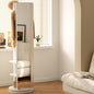 Full-length mirror, rubberwood + mirror, 68.8*19.6in (mirror width: 15.7in) Full-length mirror, easy to dress and tidy, placed in the bedroom/living room/office (white)
