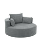 Modern Accent Swivel Barrel Chair with Removable Pillows, Grey Chenille, 56.3x56.3x35.5 in