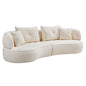 WKS7W 4-Seat Modular Sofa with Removable Pillows in White Durable Fabric and Solid Wood Frame