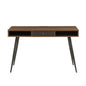 Mid Century Desk with USB Ports and Power Outlet, Modern Writing Study Desk with Drawers, Multifunctional Home Office Computer Desk Walnut