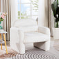 Stylish and Minimalist Teddy Fleece Single Sofa Chair with Arms and Pillow, Armchair, Accent Chair for Living Room, Bedroom, Study,Beige