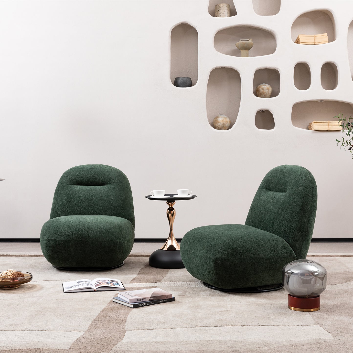 Larger Luxury Modern Swivel Accent Chair, Tight Back Ice Flower Velvet Sofa Chair, Minimalist Style Comfy Single Cloud Chair Armless Cozy Chair for Living Room Apartment Reception Space