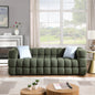 84.3 length ,35.83' deepth ,human body structure for USA people,  marshmallow sofa,boucle sofa ,3 seater, OLIVE GREEN BOUCLE