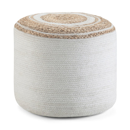 Serena - Round Braided Pouf - Natural