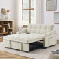 Loveseats Sofa Bed with Pull-out Bed,Adjsutable Back and Two Arm Pocket,TypeC and USB Charging with Copper nail,Beige (47'x53'x31')
