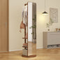 Full-length mirror, rubber wood + mirror, 68.8*19.6 inches (mirror width: 15.7 inches) large full-length mirror, easy to dress, organize and place in the bedroom/living room/office/cloakroom (walnut)