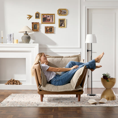 Modern Style Chenille Oversized Armchair Accent Chair Single Sofa Lounge Chair for Living Room, Bedroom